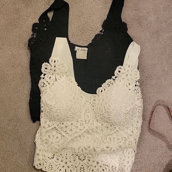 NWOT Black and White Lace Bralette Set O/S - Picture 7 of 7